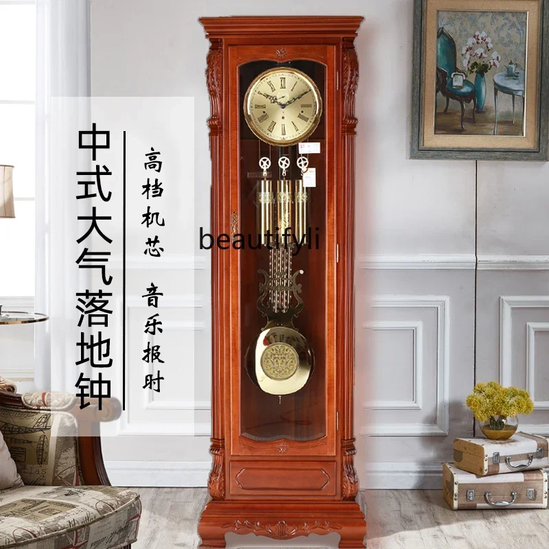 New Chinese floor clock living room Helmler European retro pendulum clock old-fashioned floor-to-ceiling large seat clock