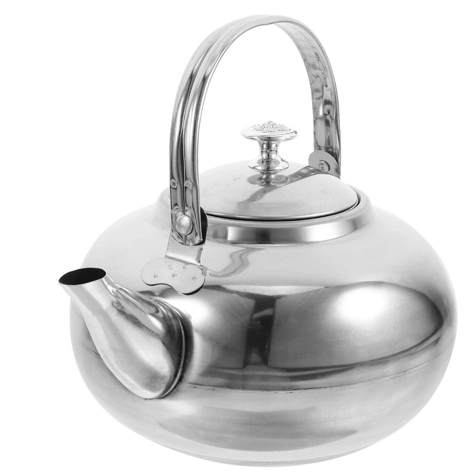 

Stainless Steel Tea Kettle Large Caliber Water Heating Pot For Kitchen Stovetop Gas Induction Cooker Camping Household Use