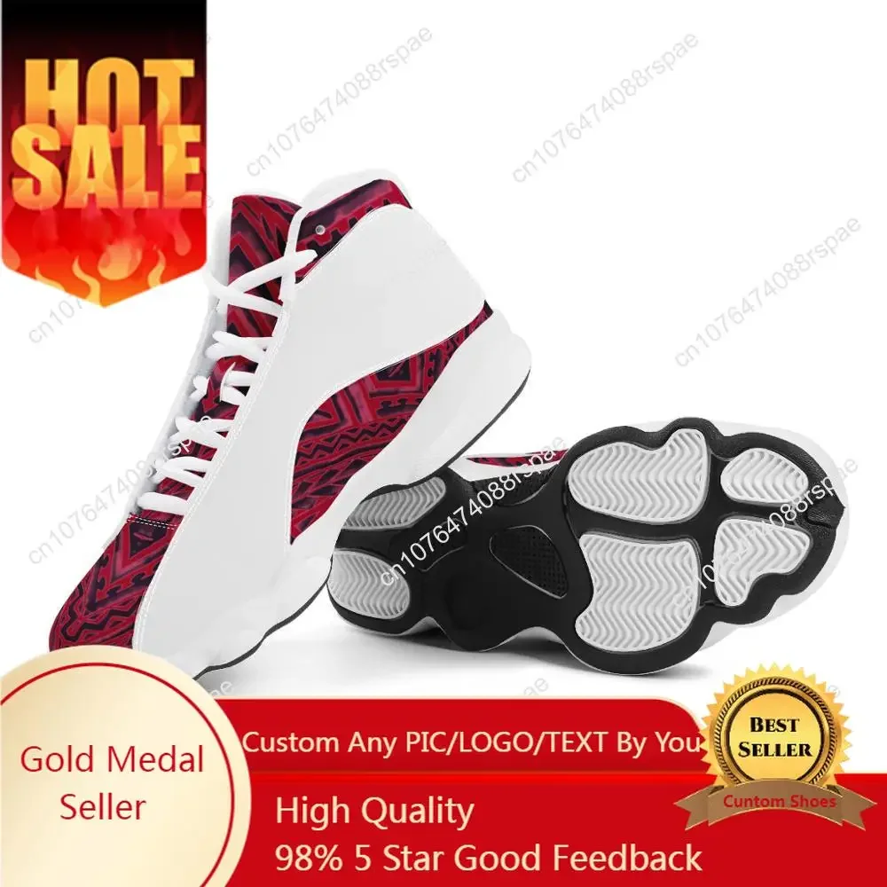 

Red Samoa Polynesian Samoan Tribal Style Boy Sneakers Running Shoes Custom Ball Sports Team Logo Men's Basketball Sports Shoes