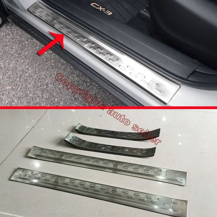 

Stainless Steel door sill Protectors For Mazda CX-3 2015 2016 2017 Car Accessories Stickers