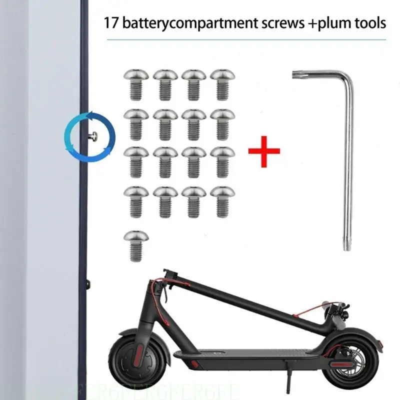 

652F 17Pcs Replacement Bottom Battery Cover Screws Rustproof Metal Electric Scooter Screws for M365 Scooter Replace Part
