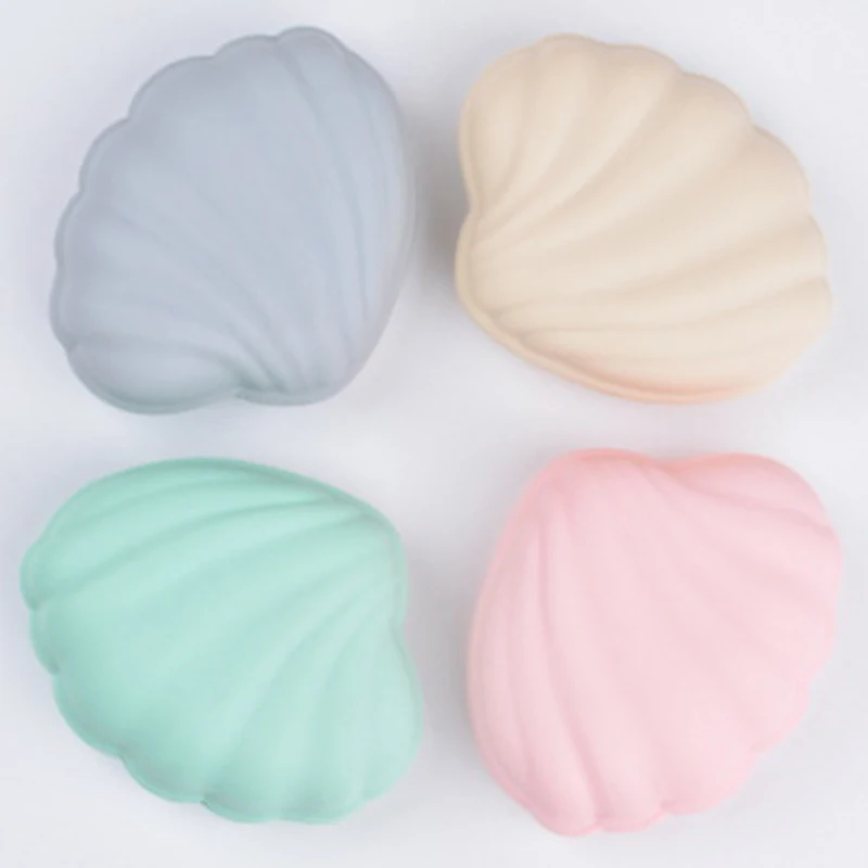 Caixa De Armazenamento De Jóias Portátil, Recipiente Cosmético, Caixa De Comprimidos De Silicone, Macaroon Cor, Brinco De Forma De Shell, Viagem, Organizador De Casa