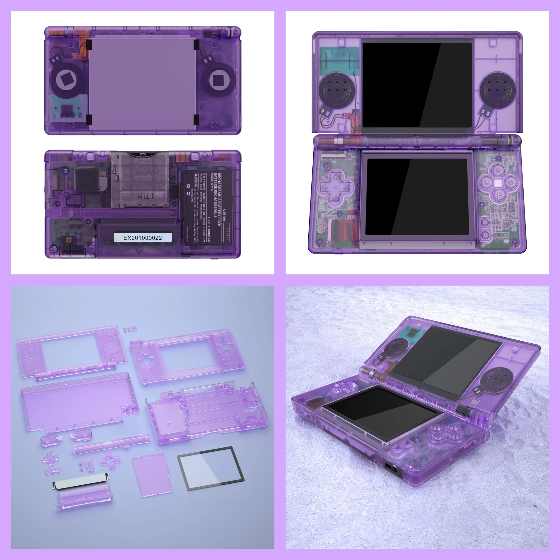 Корпус для Nintendo DS Lite eXtremeRate, прозрачный | AliExpress