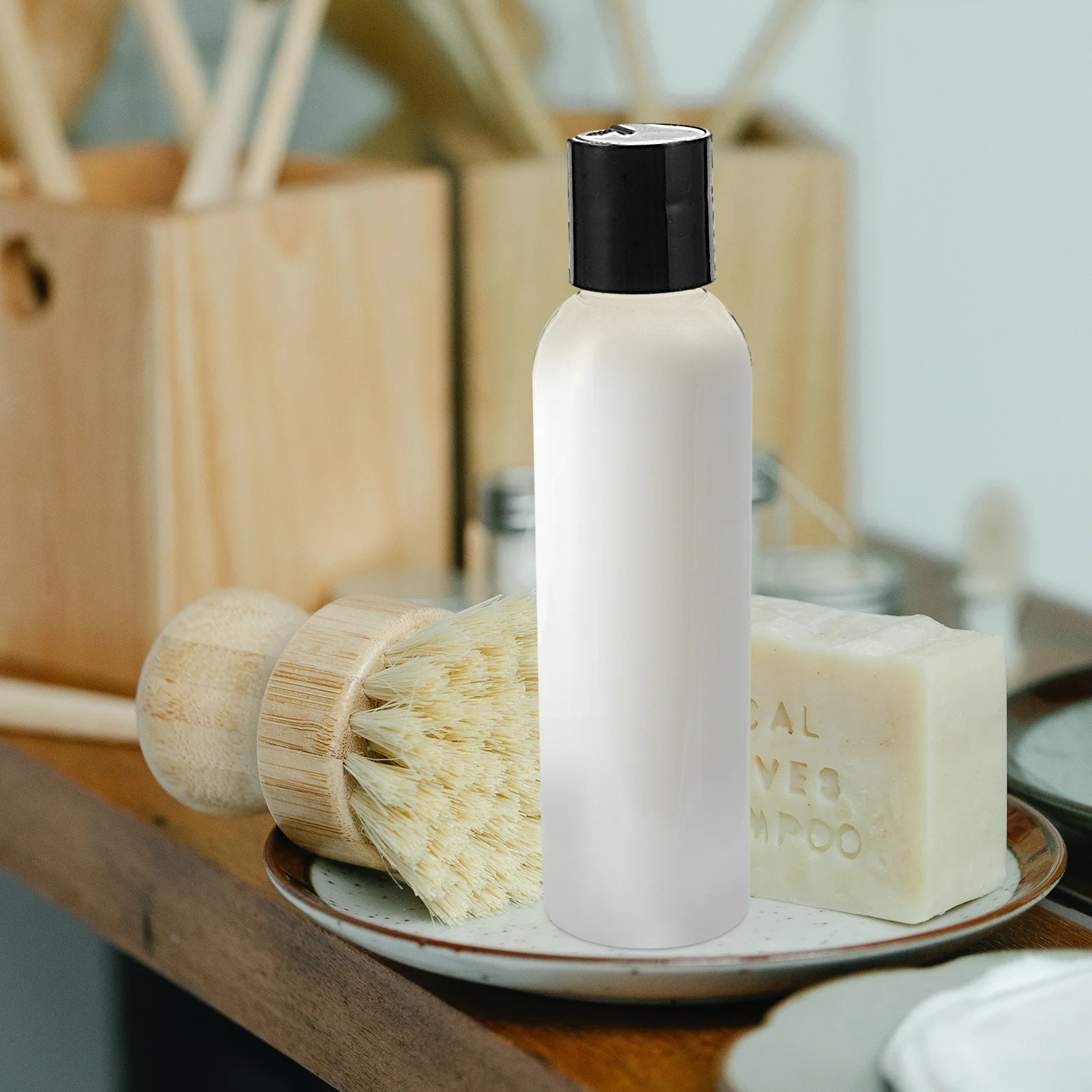 

12Pcs Press Top Bottle Premium Refillable Lotion Container for Travel Shampoo Body Cream Portable Empty Sub Bottles with Disc