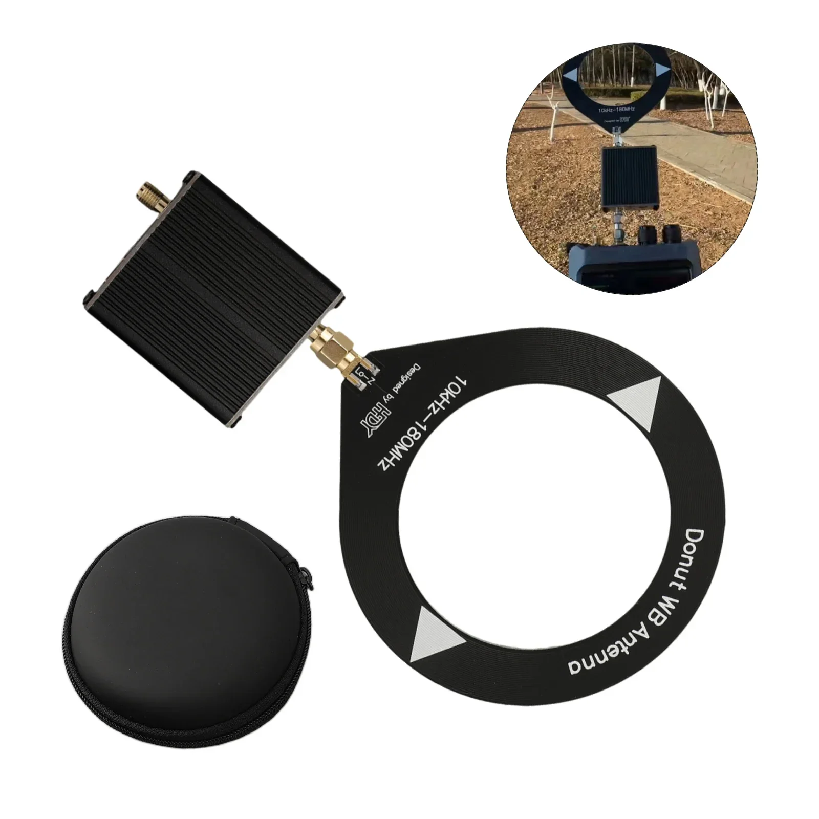 Mini Loop Antenna HFDY Malahiteam Strong Compatibility 10kHz 10kHz-180MHz Black Frequency Impedance Walkie-talkie