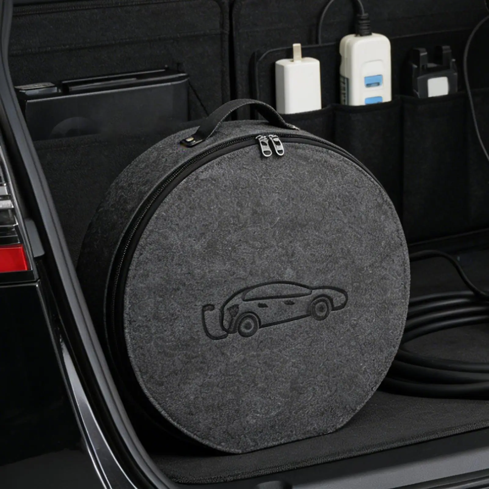 EV-Ladegerät-Aufbewahrungstasche, Tragetasche für Ladekabel mit Griff, EV-Ladekabel-Aufbewahrungstasche für Reisen und unterwegs