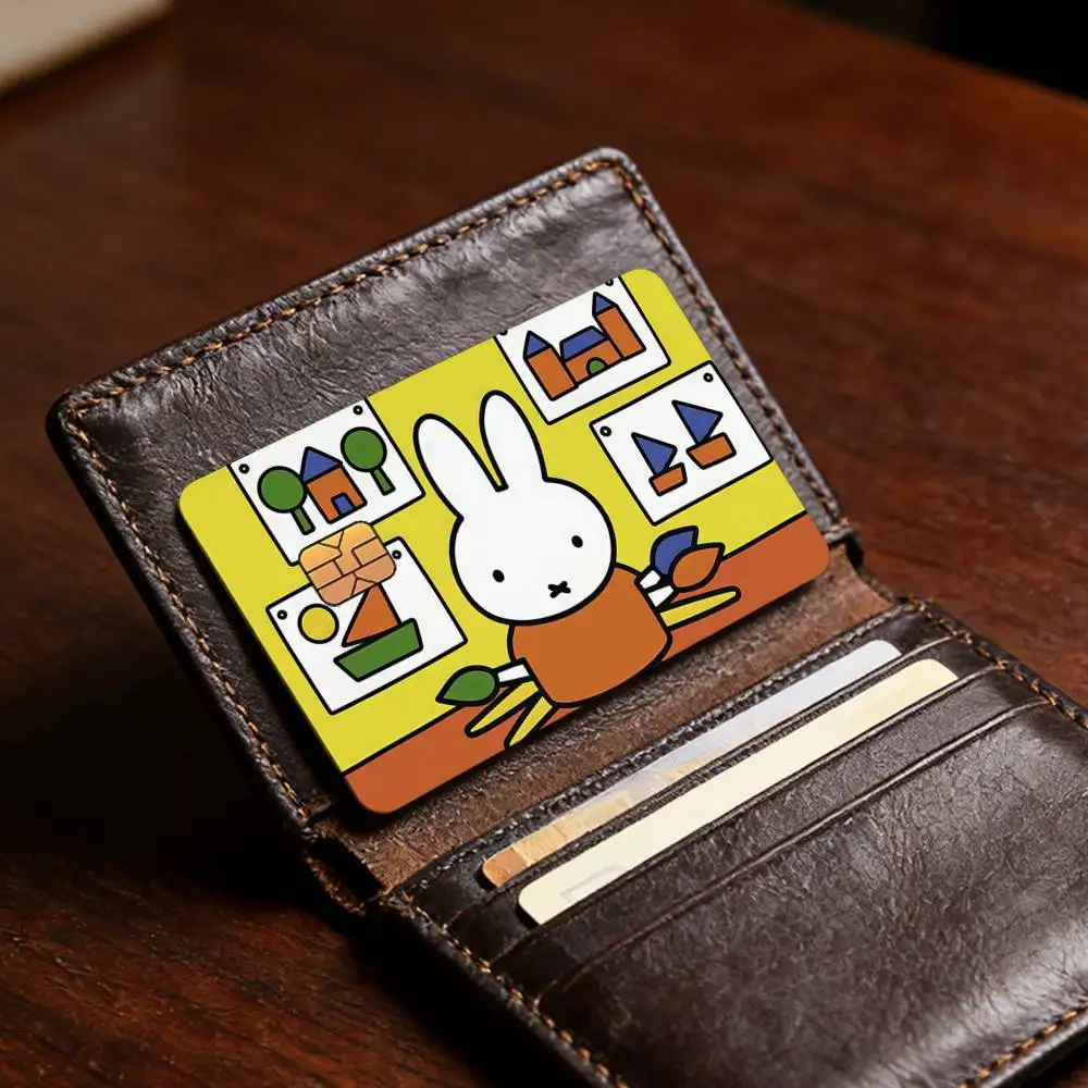 Cartoon-Hasenmotiv, süßes M-Miffy N-Nijntje-Design, exquisite Kartensticker für Debit-, Kredit- und Bankkarten, Schutzhülle, Geschenk für Schüler. – Detail 9