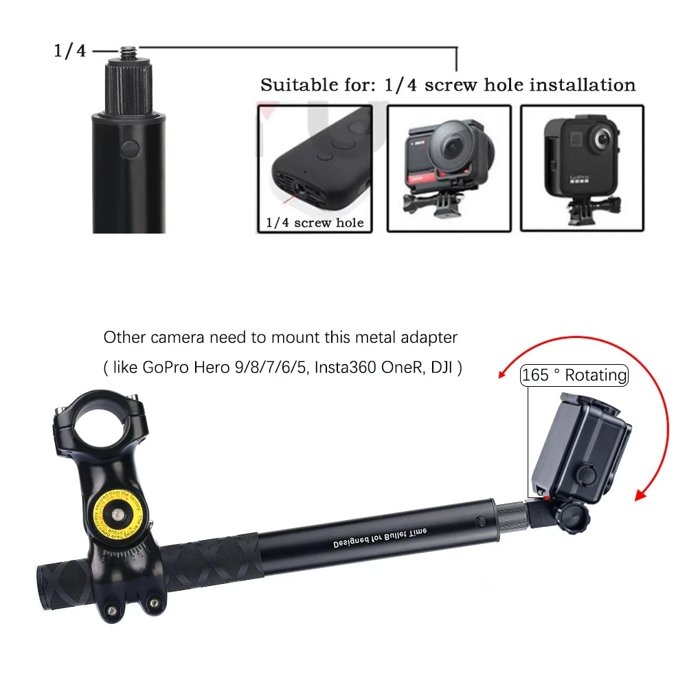 Motorcycle Bracket for Insta360 X4 X3 Holder Handlebar Mount Bracket Invisible Selfie Stick for GoPro 12 11 Camera Accessories