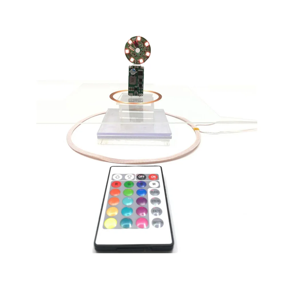 Imagem -03 - Módulo de Carregamento de Alimentação sem Fio Full Color Led Controle Remoto Bobina de Luz Ambiente Carregador Transmissor e Receptor dc 12v 24v