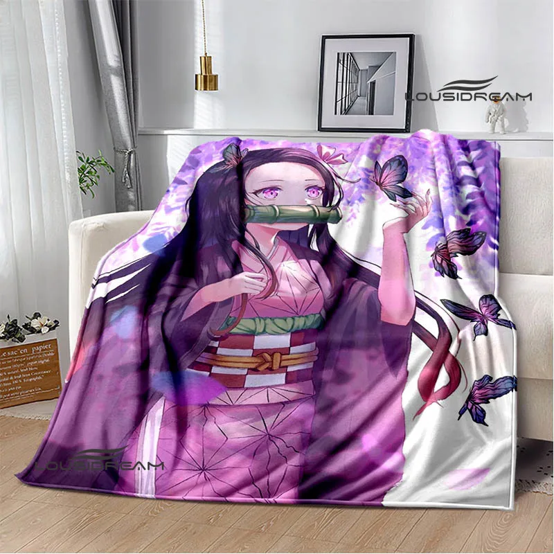 Demon Slayer Printed Blanket Kids Warm Blanket Flannel Soft and comfortable blanket picnic blanket Birthday Gift