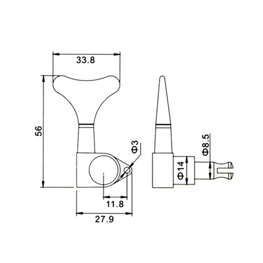 Oral illes de rechange pour basses électriques, chevilles de réglage fermées, L 3R, 5 pièces