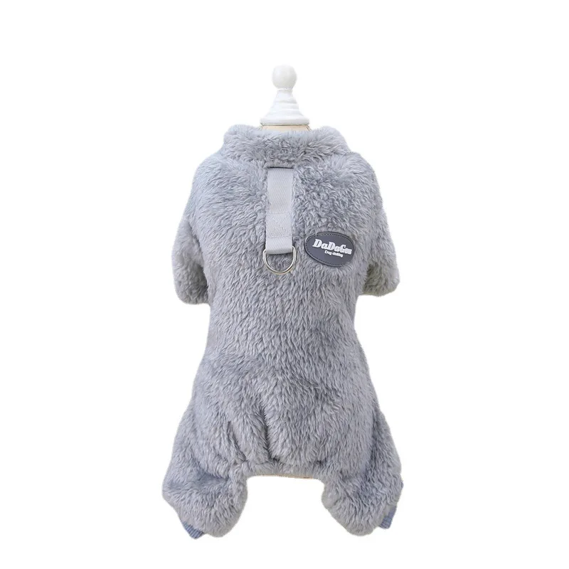 Pet clothes autumn and winter clothes new pet decorate cat clothes three-color pull ring four-legged fleece