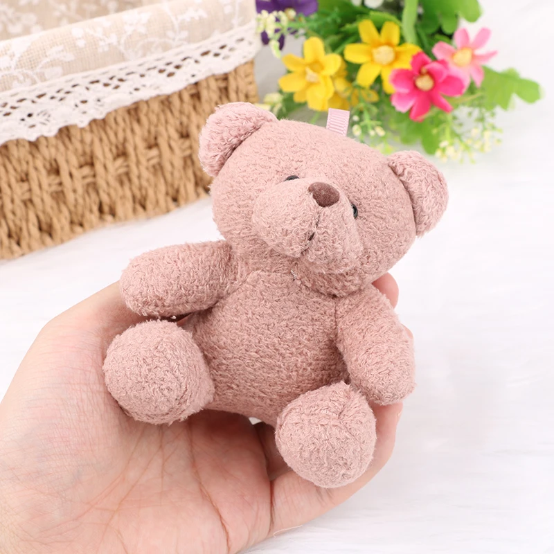 10cm Cute Teddy Bear Plush Toy Dolls Patch Bear Soft Stuffed Toy Bear Baby Animals Toy Kids Girls Birthday Wedding Girls Gifts