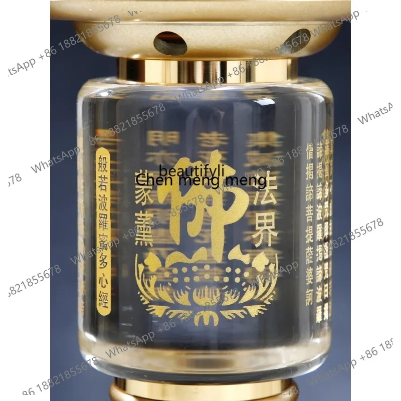 ss26 Crystal Lamp Bodhisattva Household Heart Sutra Beacon Buddha Front Worship Lamp Dual-Use