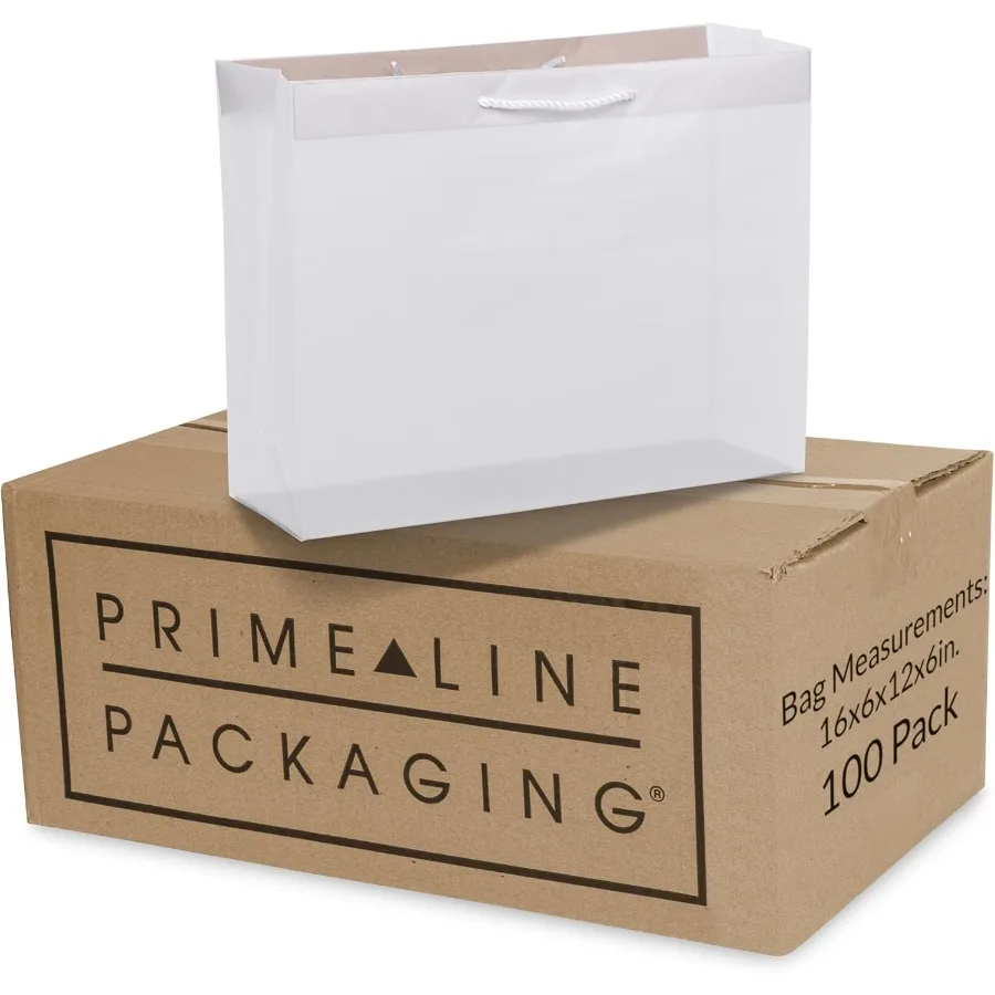 

Frosted Wite Gift ags wit Rope andles Reusale Sopping ags for Retail Small usin outique Fav ulk 16x6x12 100 Pack