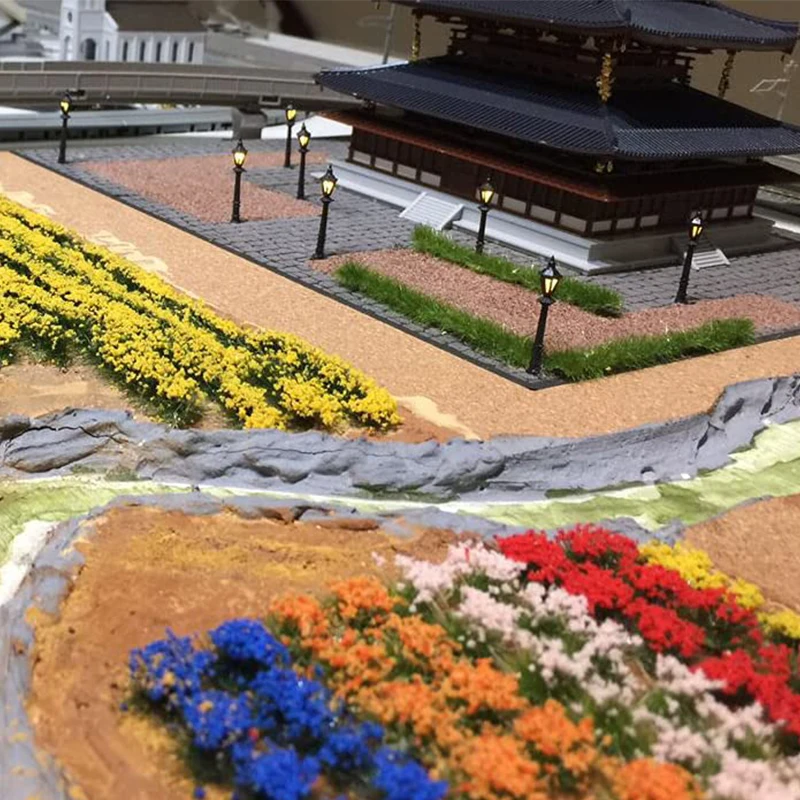 Model Miniature Cluster Flower Static Grass  plant for HO Trail Railway Dollhouse DIy Diorama Railroad  scenery flowers