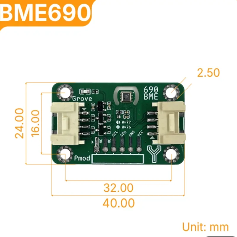 BME690 Environmental Sensor Module, Temperature Humidity Pressure Gas Air Quality Sensor, Replacement for BME680 BME688