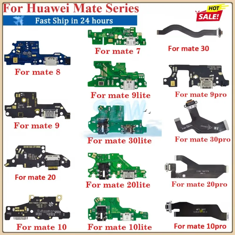 1pcs For Huawei Mate 7 8 9 10 20 30 lite pro USB Charging Port Dock Connector Flex Cable Replacment Part