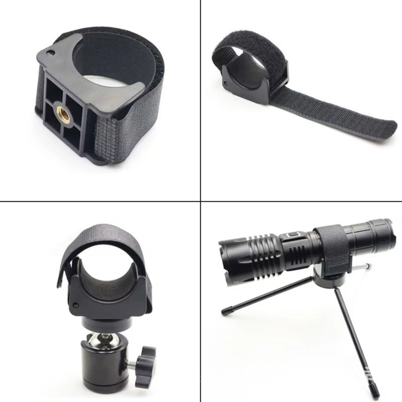 Fishing Light Clamp Stable Flashlight Holder with Strap U-Shaped Flashlight Holder Long-Lasting Mount Quick-Release for Anglers