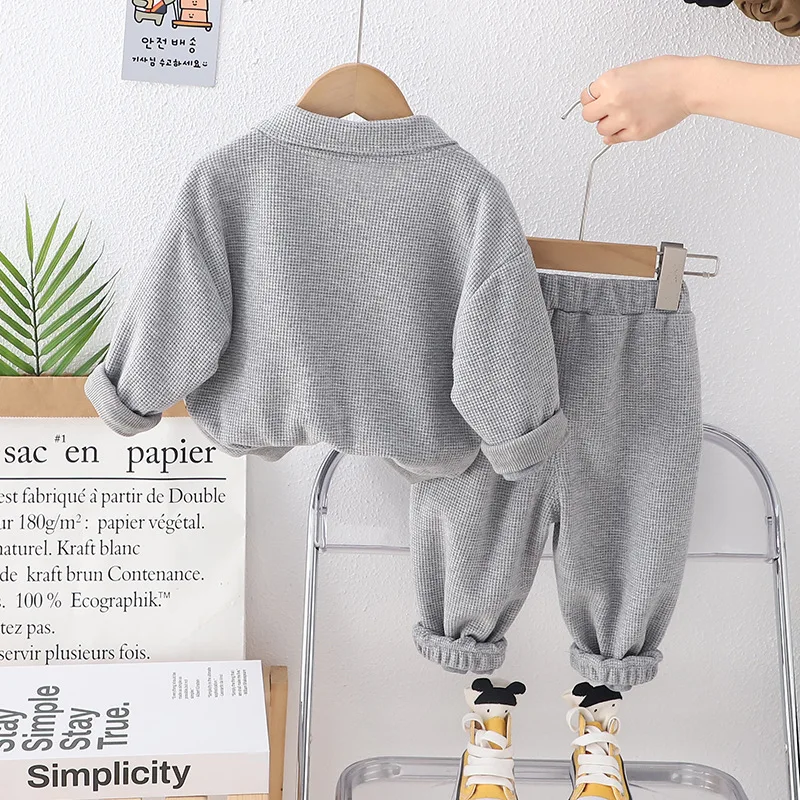 New Spring Autumn Baby Girls Clothes Children Boys Casual Solid T-Shirt Pants 2Pcs/Sets Toddler Sports Costume Kids Sportswear