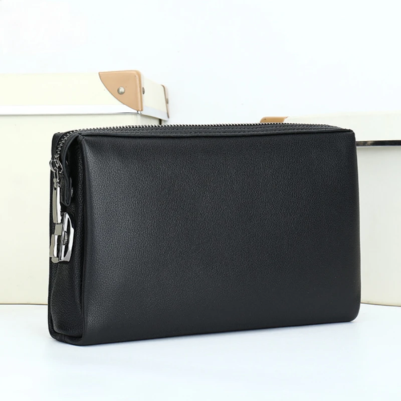High end Brand Men's genuine leather Password lock clutch bag New Top cowhide Large Capacity Storage Handbag wallet Male Bag