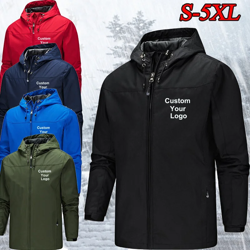 

Hiking Coat Custom Your Jackets Men Outdoor Sports Climbing Camping Trekking Fishing Hooded Thin Coat Windbreaker Jacket