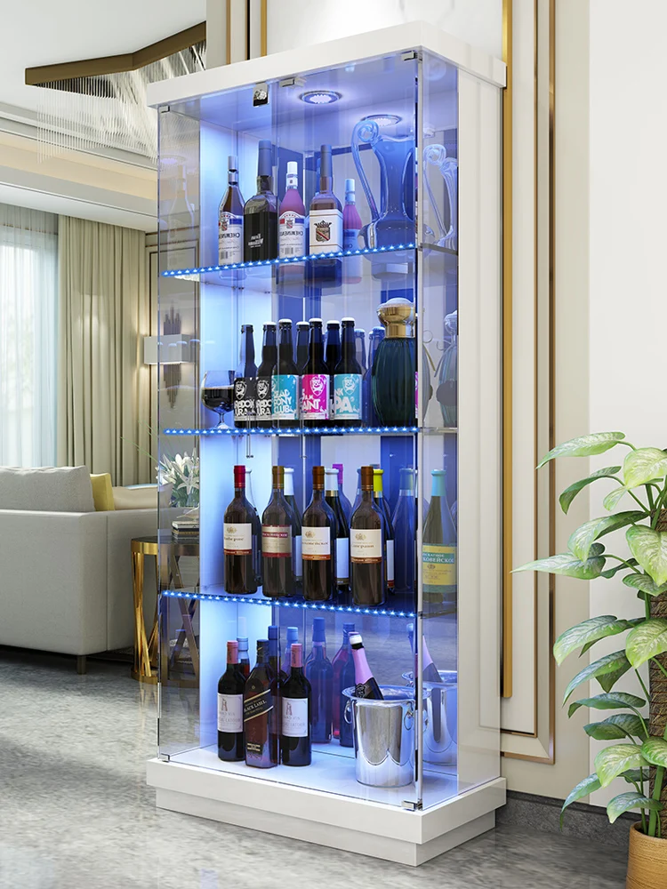 Household display cabinet, living room, wall to wall, hall cabinet, red wine cabinet, illuminated storage cabinet, wine cabinet