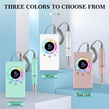 Nail Drill Machine 45000RPM Rechargeable Electric Nail Master HD LCD Display Manicure Machine For Nails Gel Polish Low Noise