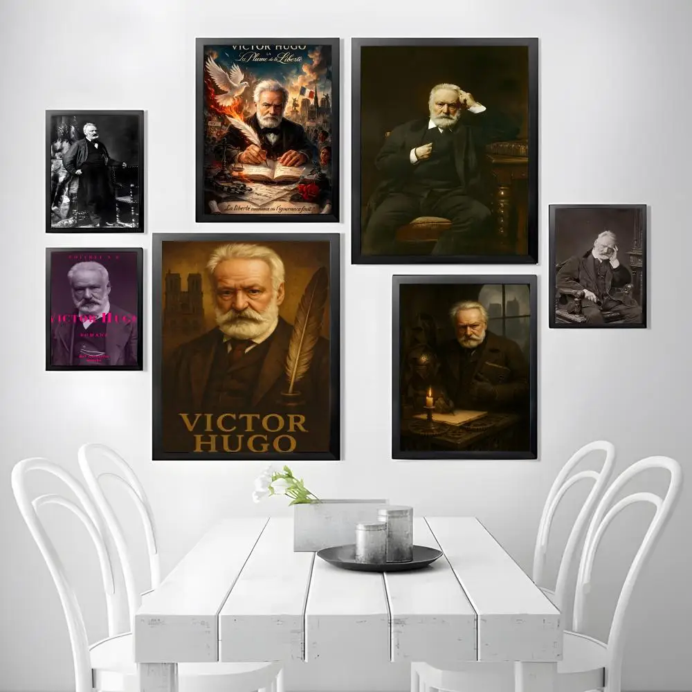 Pôster literário de Victor Hugo, arte de parede, mural decorativo, decoração de casa, presente, sem moldura