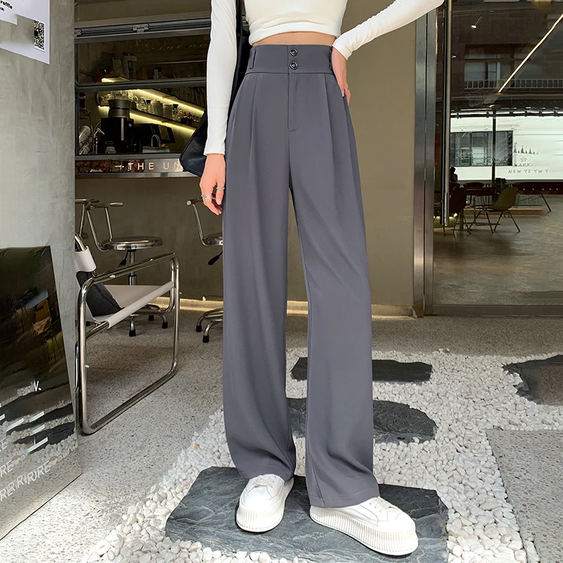 Women Wide Leg Suits Pants Y2K Traf High Waist Casual Trousers for Women Korean Fashion Streetwear Baggy Sweatpants PELEDRESS