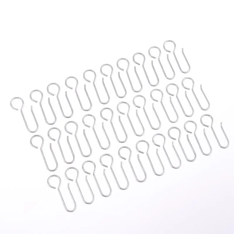 【New】30Pcs Handy Curtain Accessories Metal Curtain Track Install Hooks S Shaped Metal Ceiling Shower Curtain Decoration Hooks