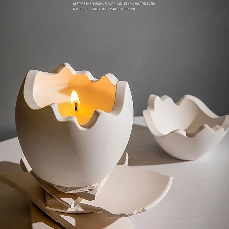 **Egg Shape Candle Jar Mold Storage Box Silicone Mold with Lid Egg Candle Cup Gypsum Dripping Mold Craft Making Molds Decoration