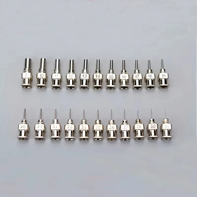 12pcs/box 8-30G 1/4 Inch 304 Stainless Steel Full Metal Needle Blunt Tip for Industrial Glue Dispensing