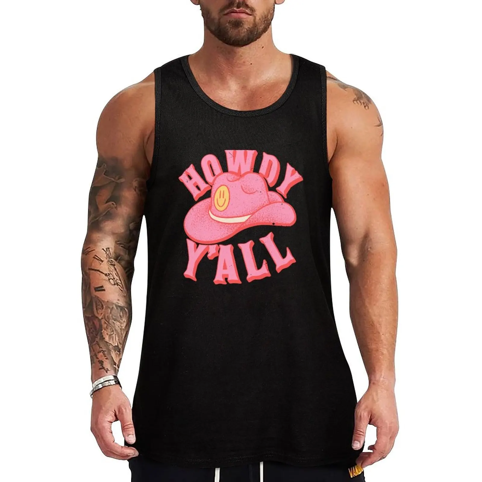 

HOWDY YALL HOWDY Y'ALL Preppy Aesthetic White Background Tank Top Men's clothing gym t-shirts man gym top Men's clothes