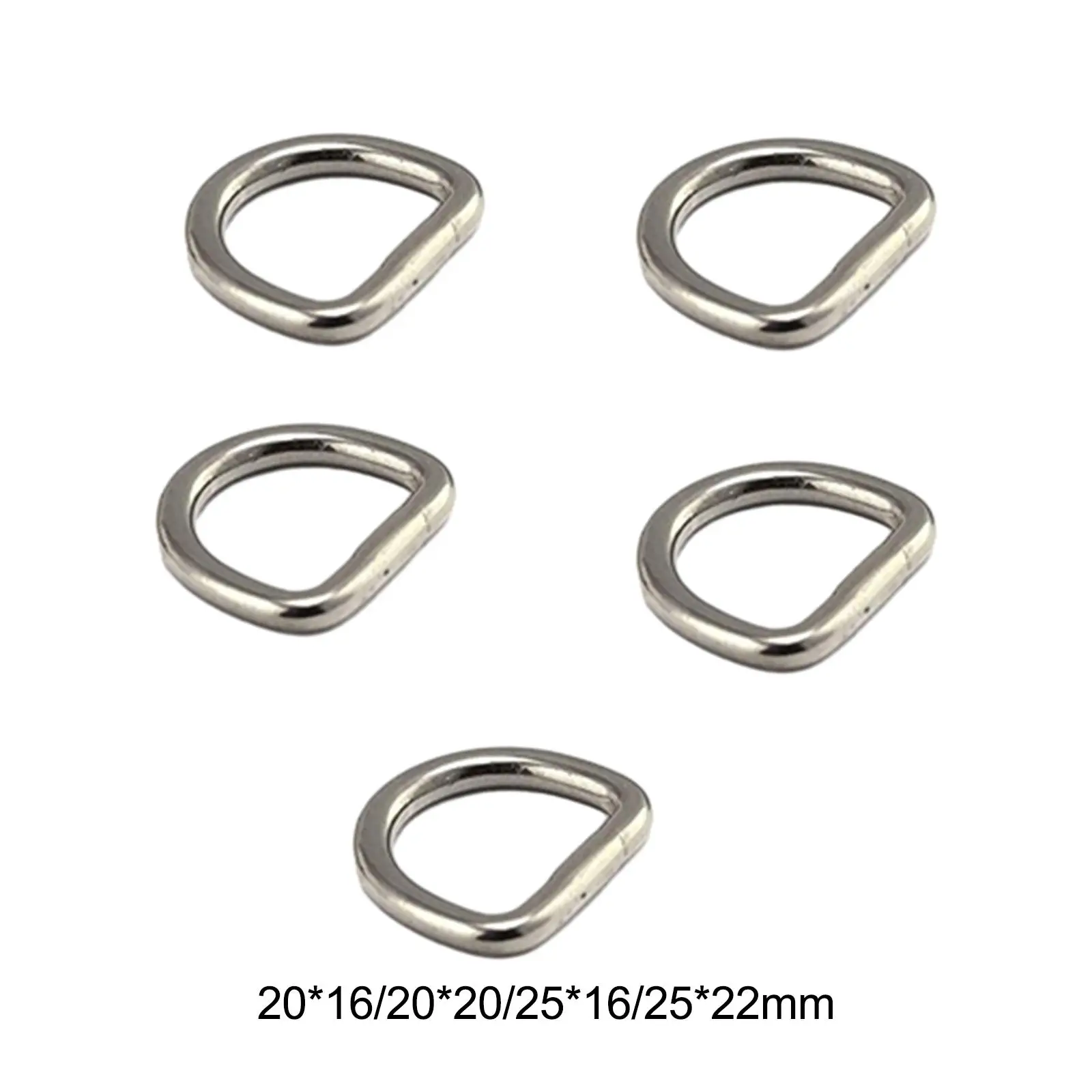 

5Pcs D Rings Metal D Rings Buckles 3mm Thickness Loop Half Rings for Buckle Hand DIY Accessories Dog Leashes Backpack Luggage