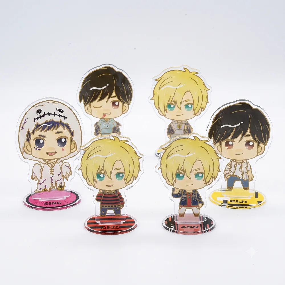 Anime BANANA FISH Ash Lynx Eiji Okumura Q Version Acrylic Keychain Stand Figurine Desk Decor Gift