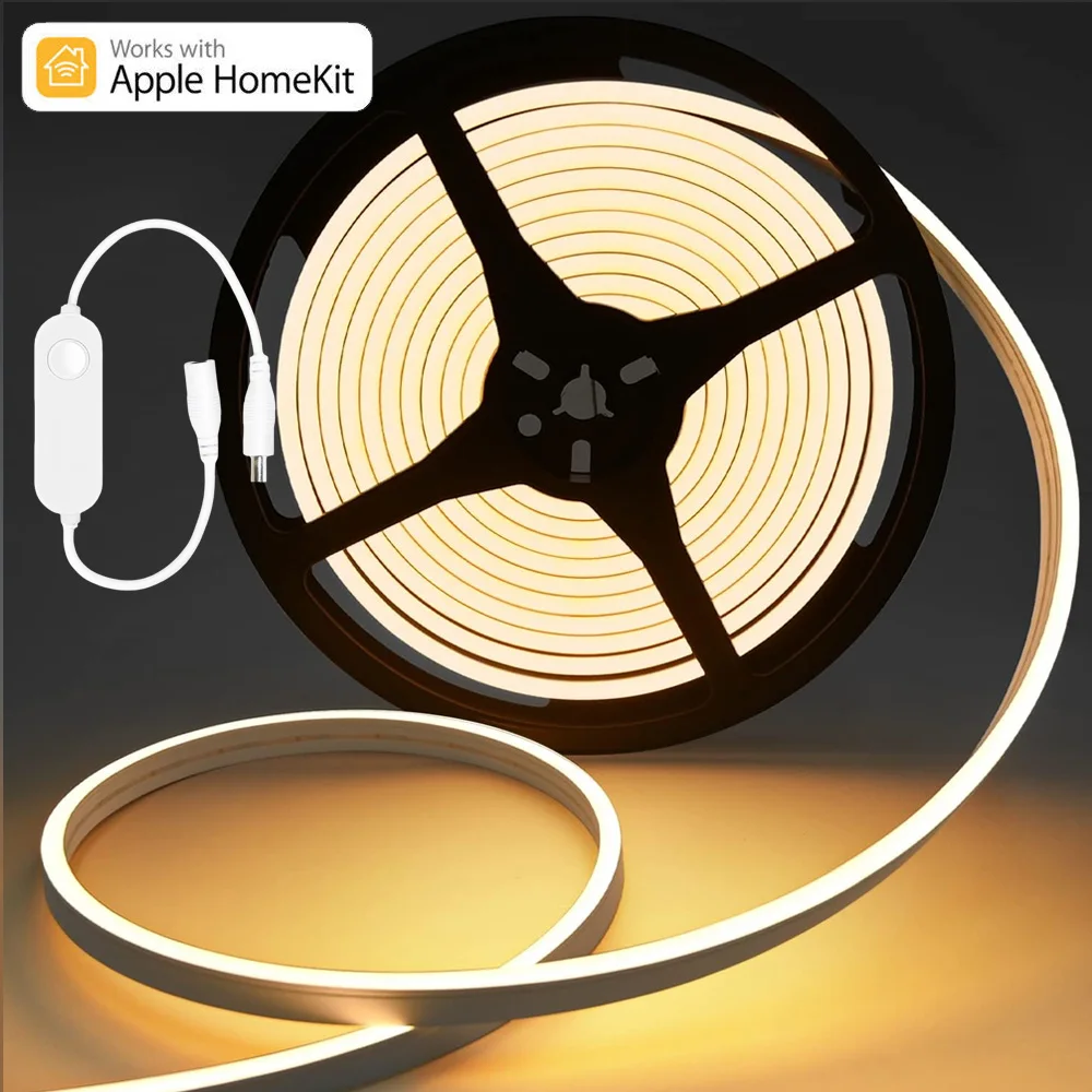 Homekit WiFi Neon LED Strip Warm White 1m 2m 3m 4m 5m 12V Dimmable Waterproof Flexible Lamp 3000K 4000K 6500K Siri Voice Control