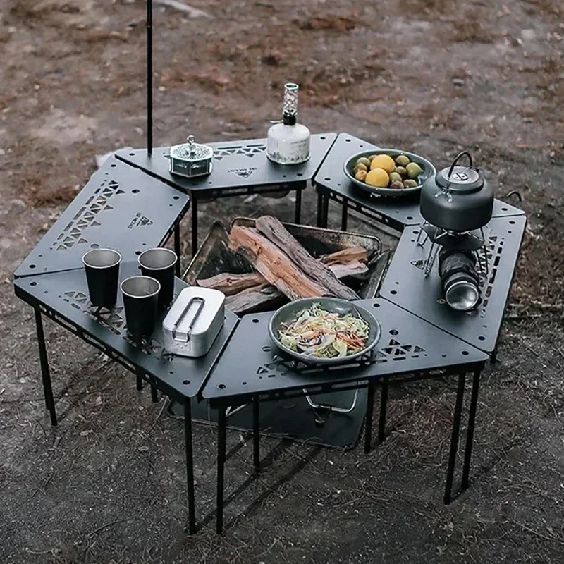 

Multifunctional Portable Outdoor Coffee Table Splicing Table Outdoor Dining Table Aluminum Alloy Hike Picnic Stainless Steel