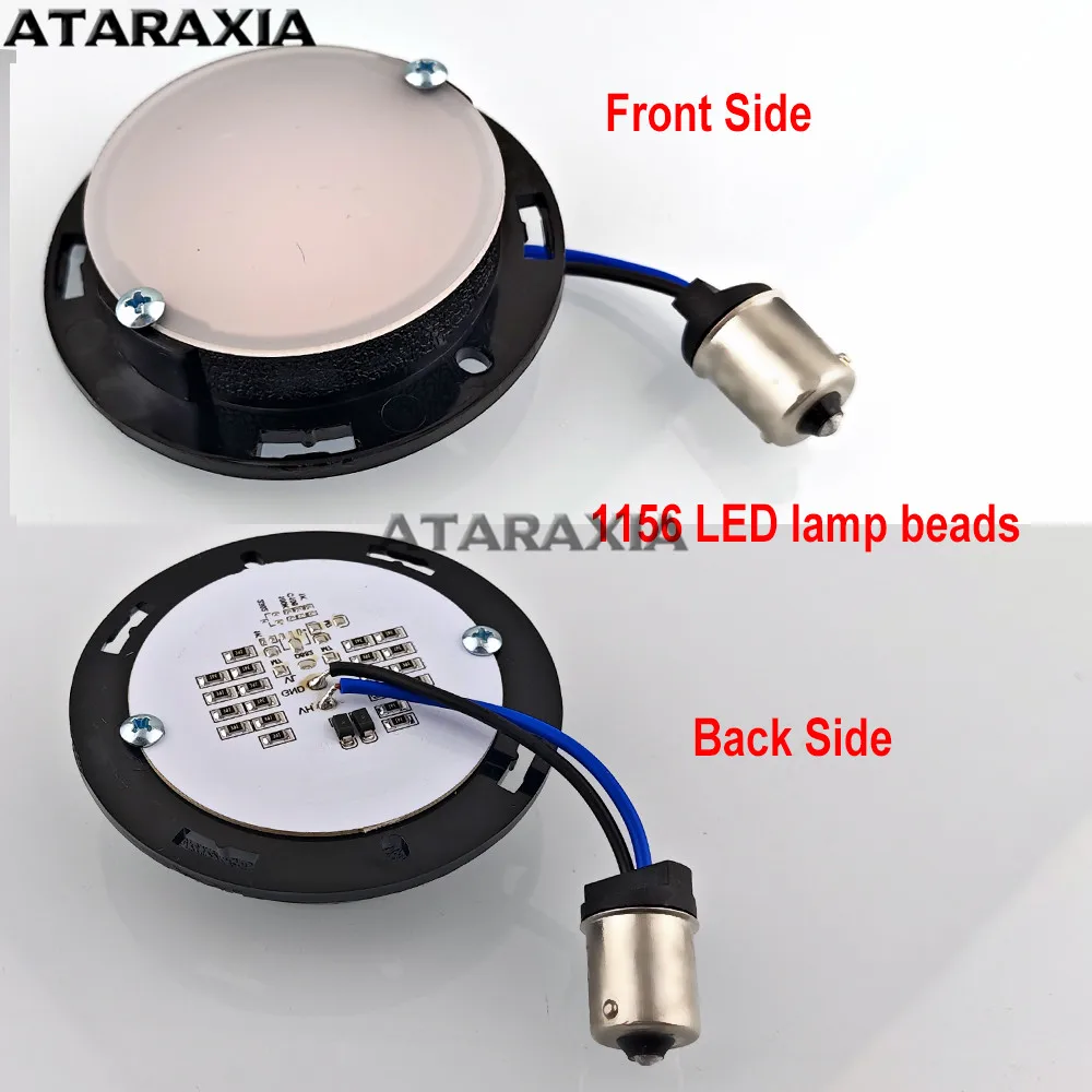 82mm 1156 1157 LED Rear Front Turn Signal Light Cover Indicator Lens Screw-in BRIGHTLEDS For Harley Softail Road Glide Road Kin