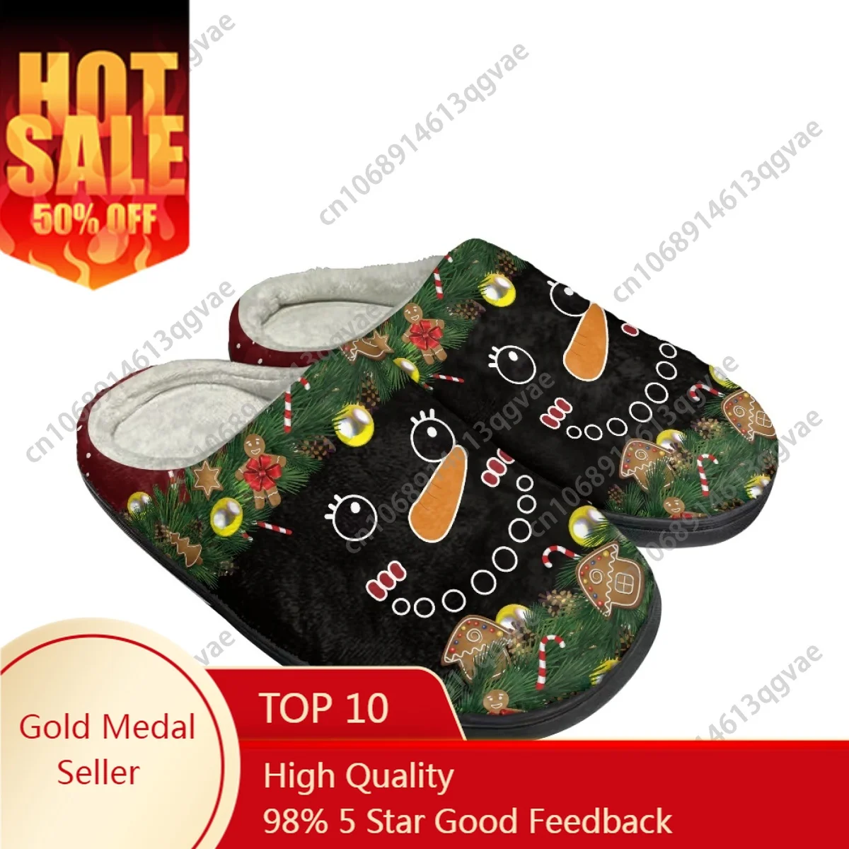 

Christmas New Arrivals Chimney Snowman Romance Home Cotton Slippers Mens Womens Teenager Plush Bedroom Keep Warm Custom Slipper