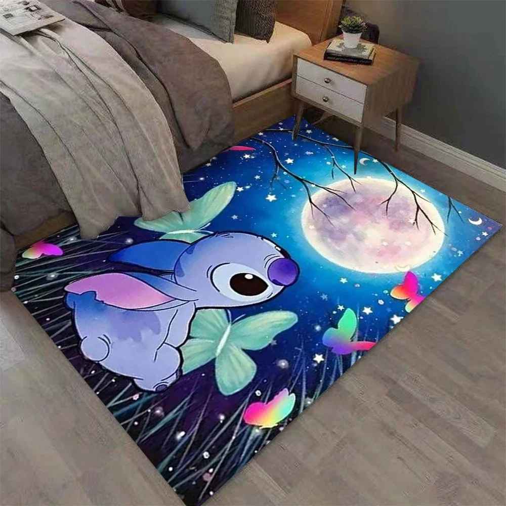 MINISO ديزني النجوم غرزة أنيمي منطقة السجاد السجاد غرف المعيشة المنزلي الأطفال غرفة نوم الاطفال أريكة ممسحة الطابق عدم الانزلاق الحصير