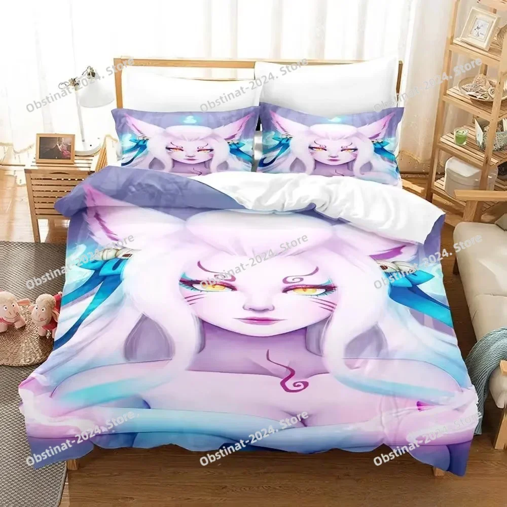 

New Game Spirit Blossom Ahri Bedding Set Duvet Cover Full Queen King Size Pillowcase Bed Printed Aldult Kid Bedroom Single Twin
