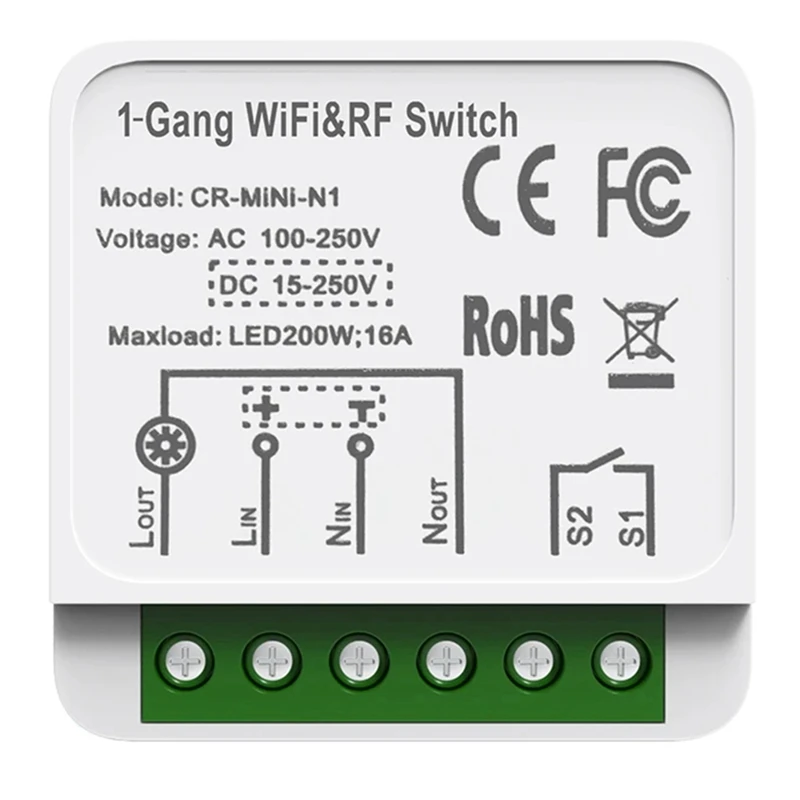 

Модуль умного переключателя Tuya Wi-Fi RF433 с дистанционным управлением, домашняя автоматизация, DIY мини-выключатель, реле для Alexa Smart Durable