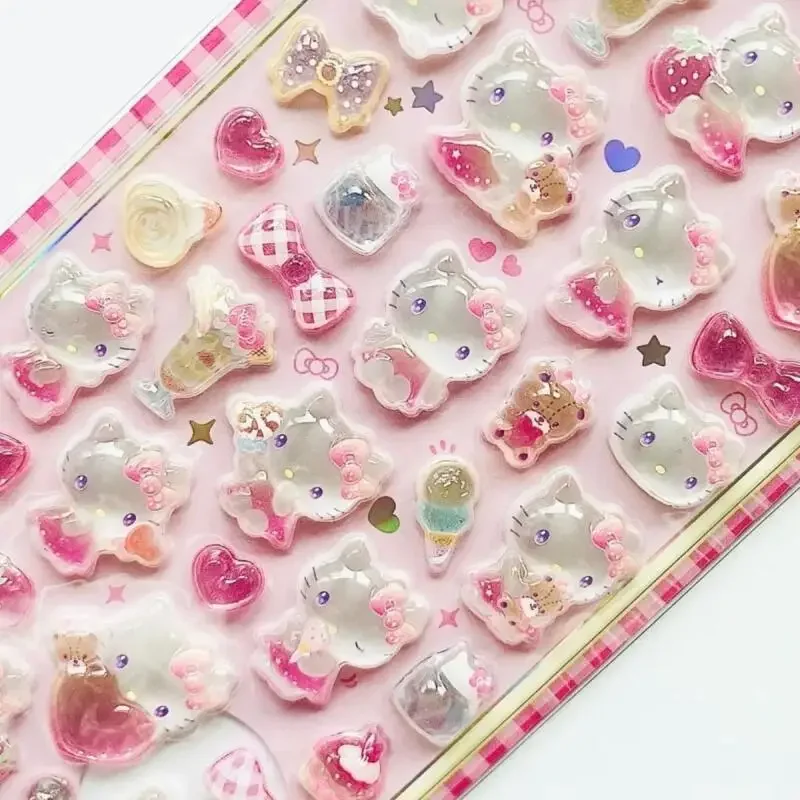 Kawaii سانريو كورومي بلدي ميلودي ملصقات الإبداعية الكرتون Hangydon ثلاثية الأبعاد كريستال جراب هاتف Diy بها بنفسك المواد ملصق فتاة هدية عيد ميلاد