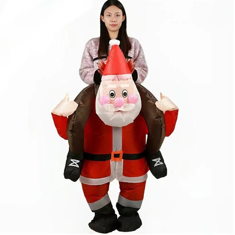 Santa Claus Cartoon Walking Suit Party Props Cycling Inflatable Suit