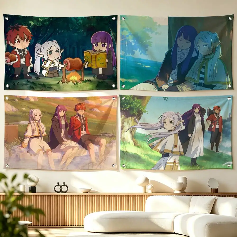 F-Frieren Beyond Journey End  Flags for Bedrooms Home Decor Items Outdoor Decors Garage Decoration Flaga