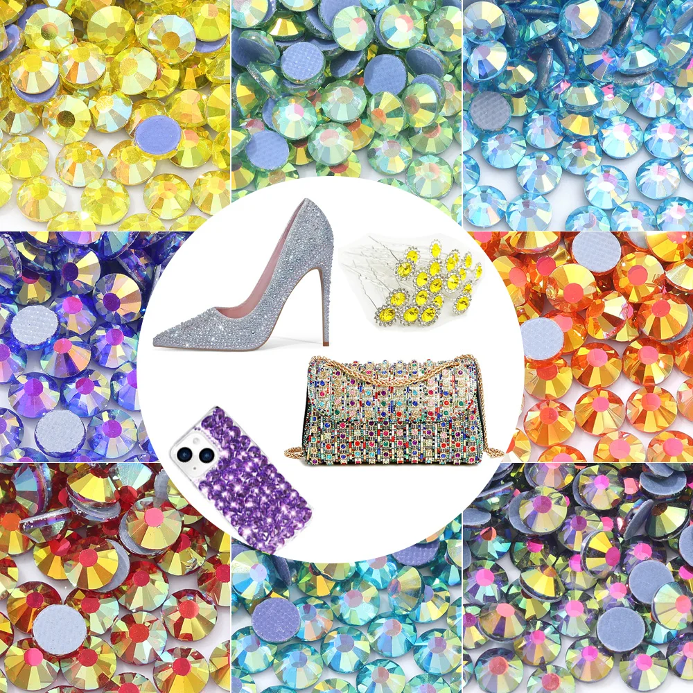 

Mine AB Hotfix Rhinestones SS6-SS30 288/1440PCS Glass Iron On Rhinestone Flatback Crystal for Crafts Clothes Nail Art Strass
