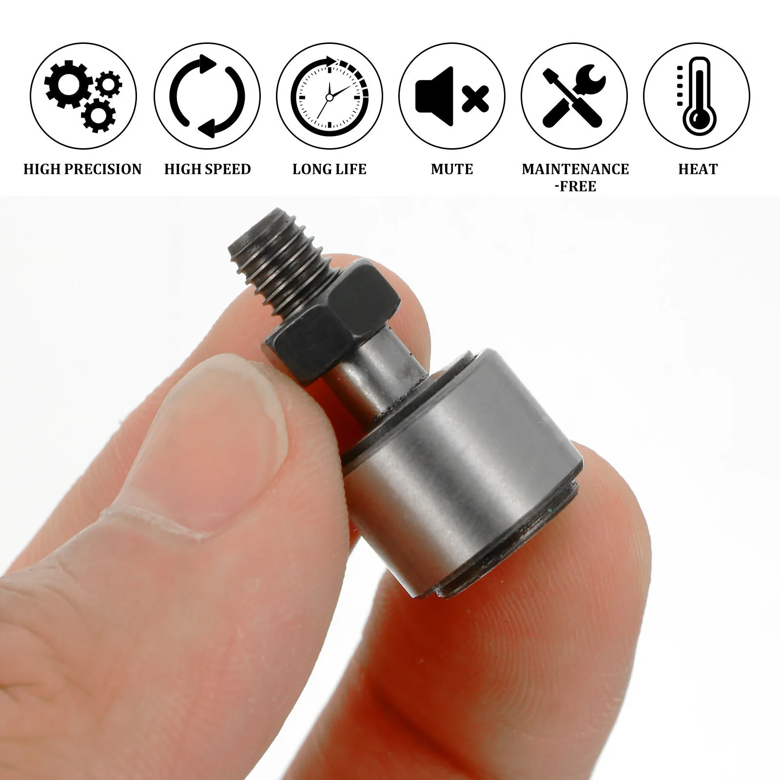 

4 Pcs Roller Needle Bearings Cam Follower Turntable Bolt Type Steel Bolt-type Man