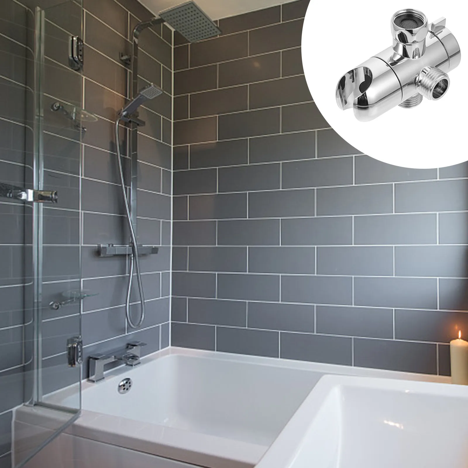 Sink Valves Divider Faucet Adapter Shower Arm Converter High Pressure Durable ABS Long Service Easy Install Three Way Bathroom