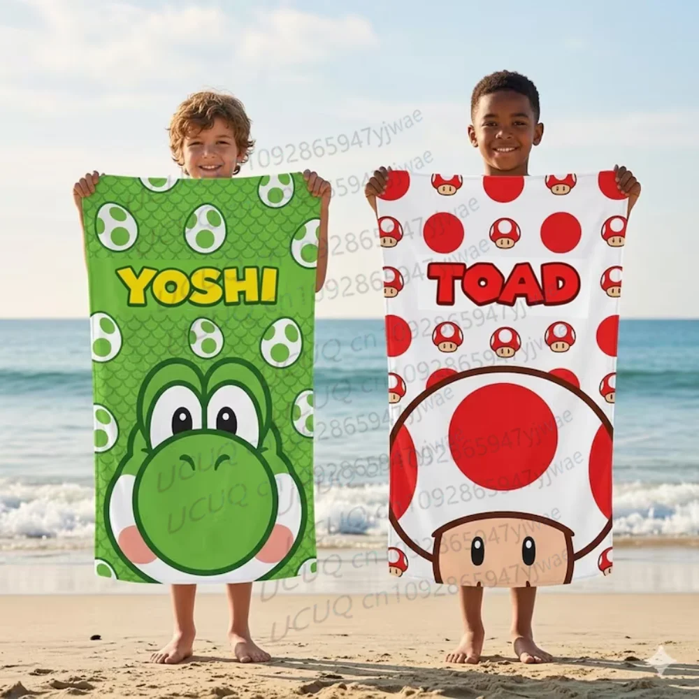 1 toalla de playa Toad Yoshi, toallas de baño coloridas para niña, toalla de playa de secado rápido sin arena para Yoga, Spa, gimnasio, piscina